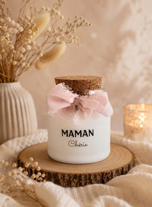 Bougie personnalisée  Fête des mères liège 200ml