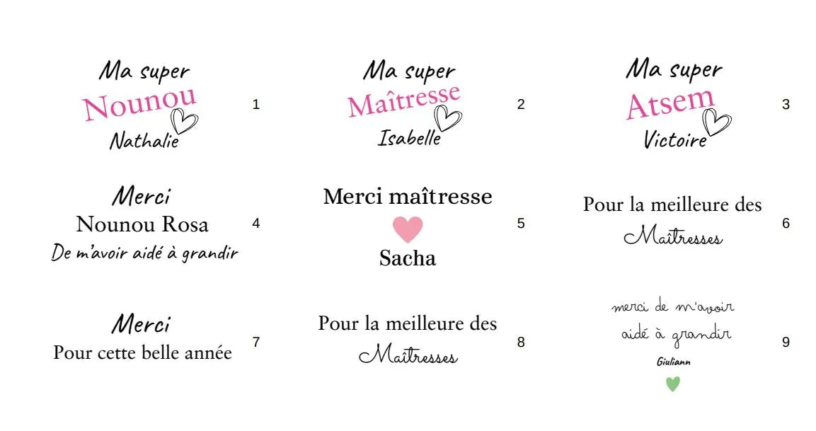 Cadeau Maîtresse Atsem Nounou Personnalisé 50ml
